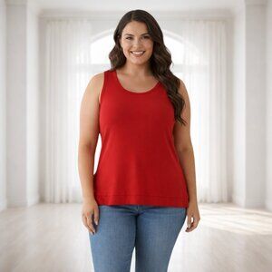 2 for $15 ON 34th RibbedTank Top XL Layered Hem Scoop Neck Knit Sleeveless